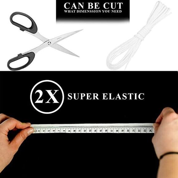 Elastic Band Sewing 100 Yards 1/4 White With 30 Needles And Measuring Tape - Picture 7 of 7